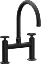 California Faucets Descanso Works Llave de Cocina Tipo Puente Industrial - Pico en Arco - Negro Mate