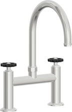California Faucets Descanso Works Llave de Cocina Tipo Puente Industrial - Pico en Arco - Cromo Pulido