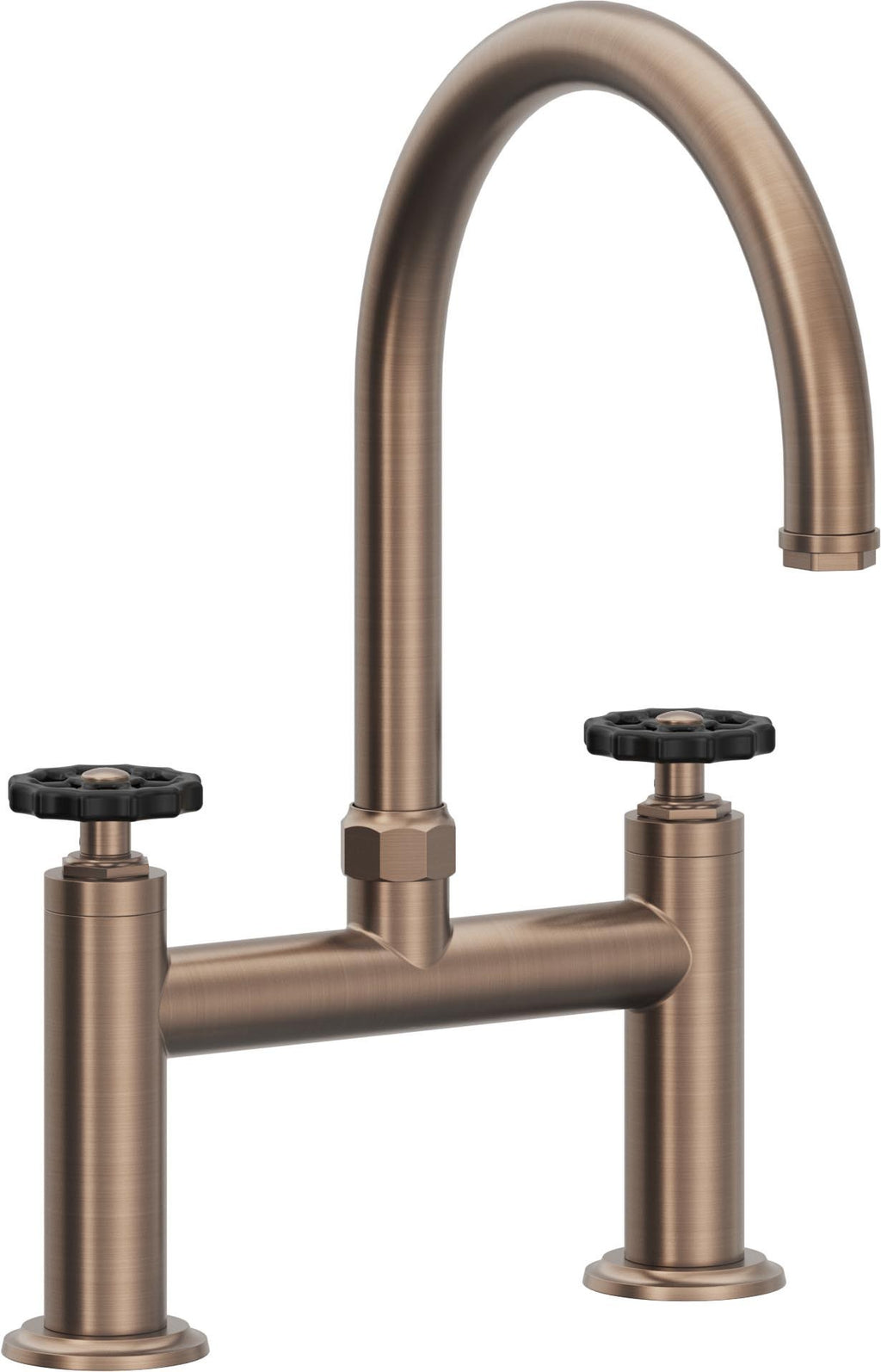 California Faucets Descanso Works Llave de Cocina Tipo Puente Industrial - Pico en Arco - Bronce Satinado