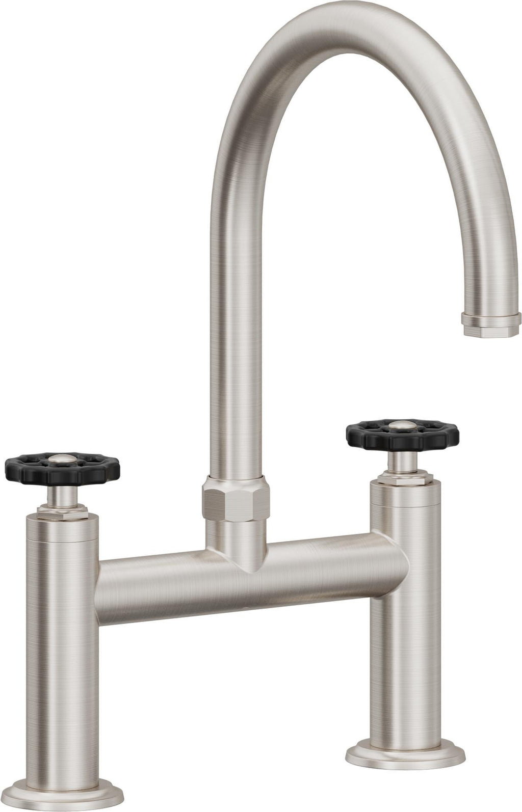 California Faucets Descanso Works Llave de Cocina Tipo Puente Industrial - Pico en Arco - Acero Inoxidable Ultra