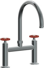 California Faucets Descanso Works Llave de Cocina Tipo Puente Industrial - Pico en Arco - Níquel Negro