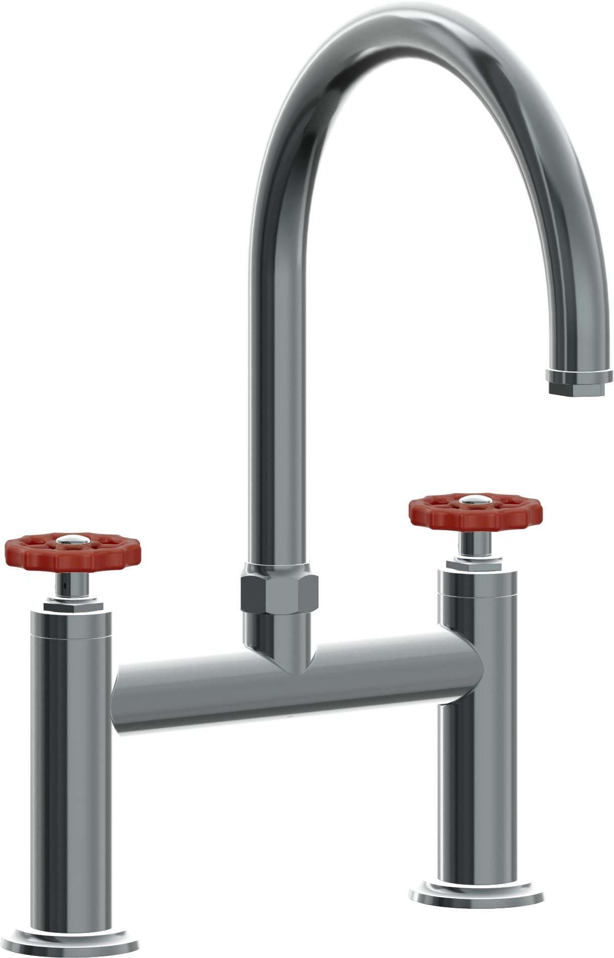 California Faucets Descanso Works Llave de Cocina Tipo Puente Industrial - Pico en Arco - Níquel Negro