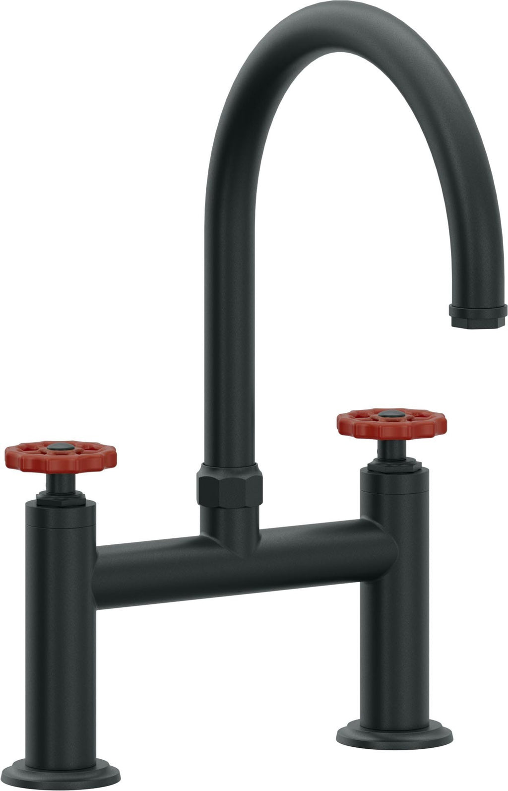 California Faucets Descanso Works Llave de Cocina Tipo Puente Industrial - Pico en Arco - Carbón