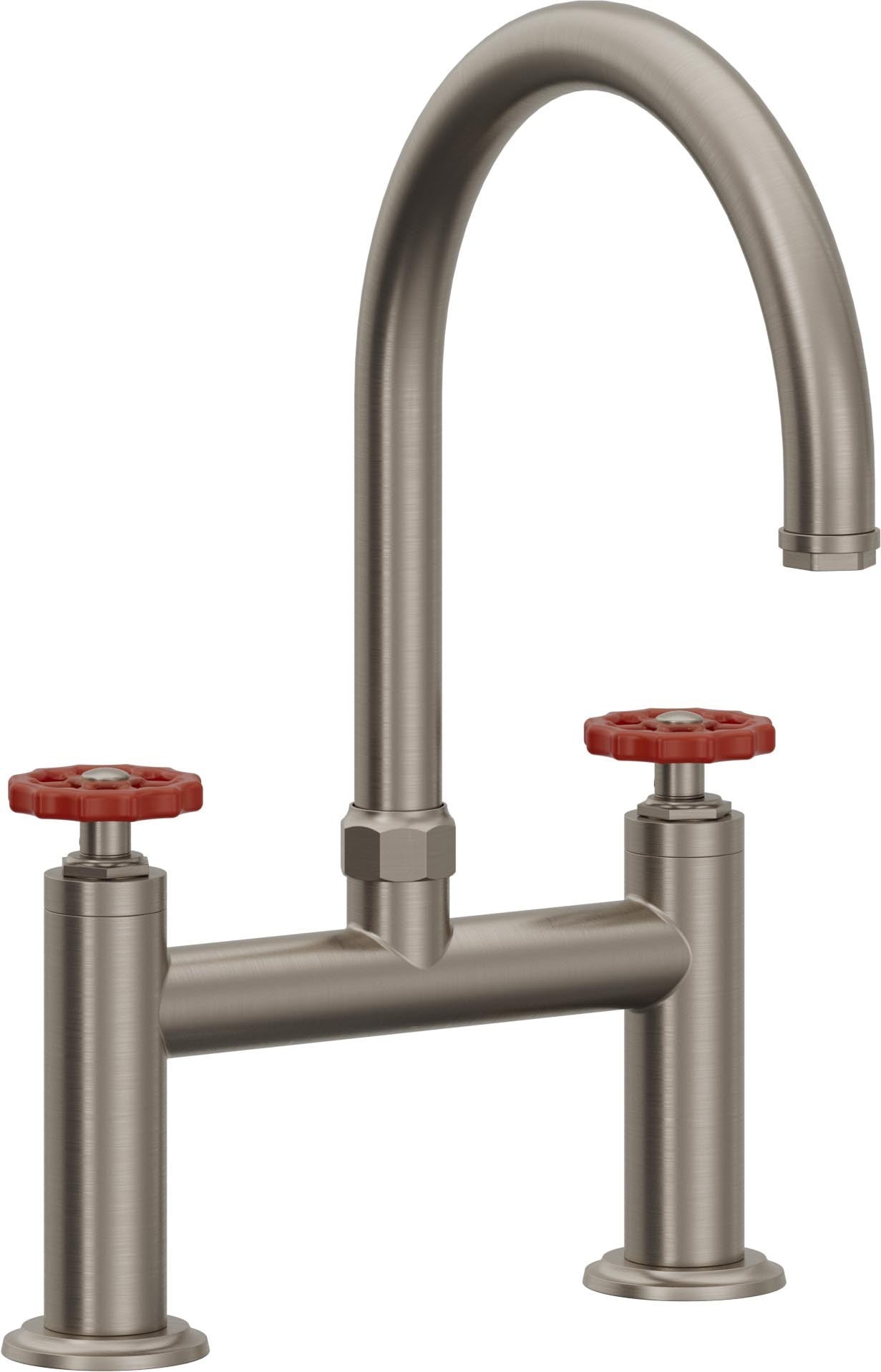 California Faucets Descanso Works Llave de Cocina Tipo Puente Industrial - Pico en Arco - Grafito