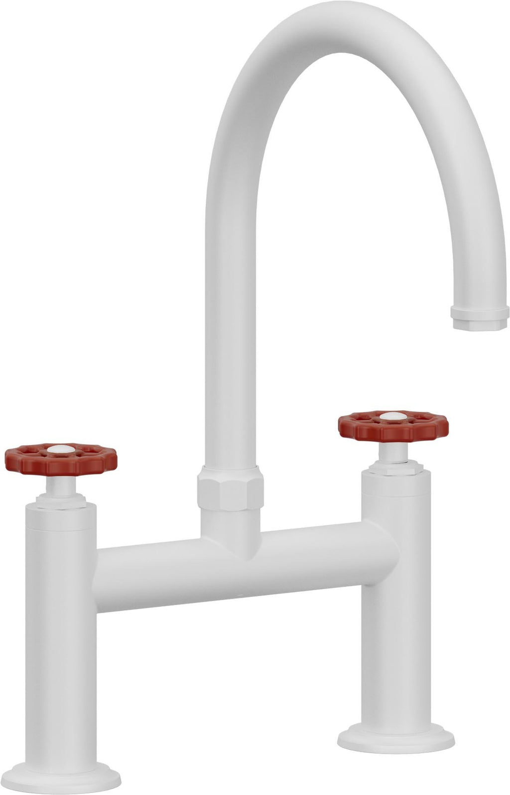 California Faucets Descanso Works Llave de Cocina Tipo Puente Industrial - Pico en Arco - Blanco Mate