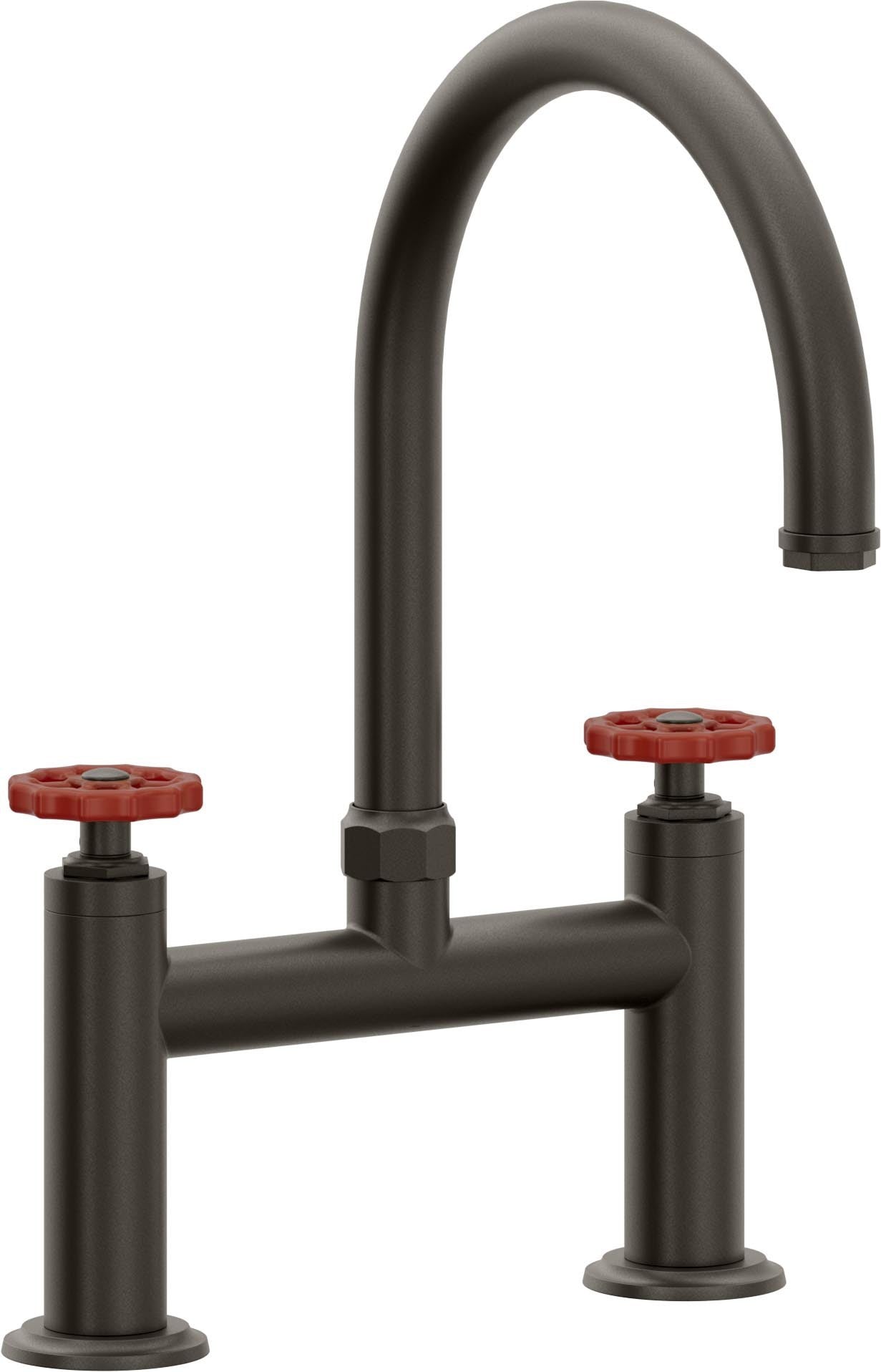 California Faucets Descanso Works Llave de Cocina Tipo Puente Industrial - Pico en Arco - Bronce Oscuro