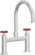 California Faucets Descanso Works Llave de Cocina Tipo Puente Industrial - Pico en Arco - Cromo Pulido