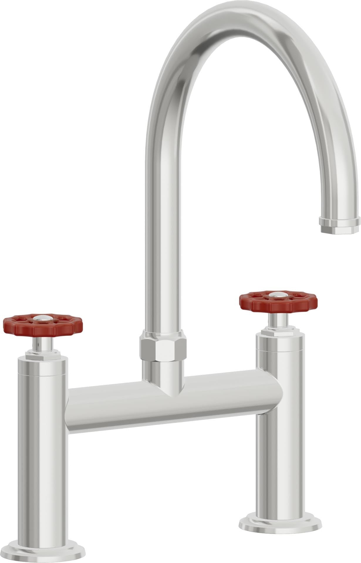 California Faucets Descanso Works Llave de Cocina Tipo Puente Industrial - Pico en Arco - Cromo Pulido