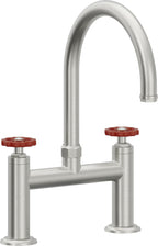 California Faucets Descanso Works Llave de Cocina Tipo Puente Industrial - Pico en Arco - Cromo Satinado