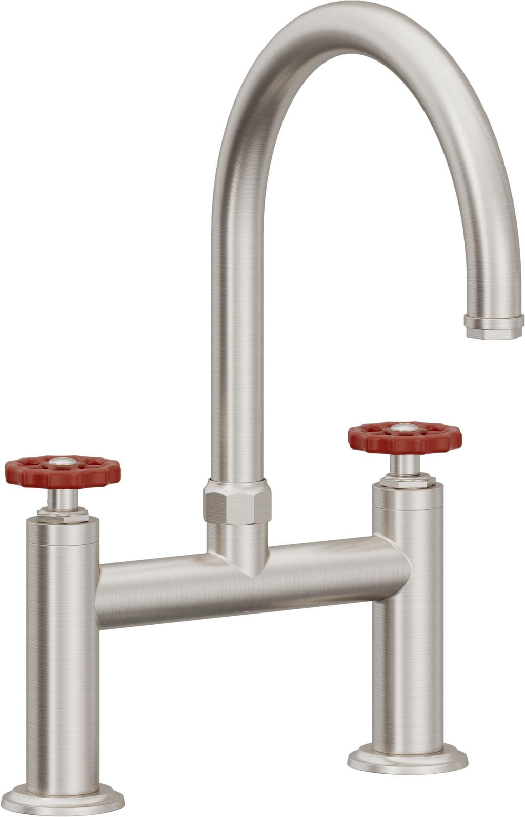 California Faucets Descanso Works Llave de Cocina Tipo Puente Industrial - Pico en Arco - Acero Inoxidable Ultra