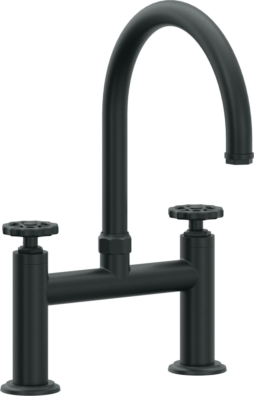 California Faucets Descanso Works Llave de Cocina Tipo Puente Industrial - Pico en Arco - Carbón