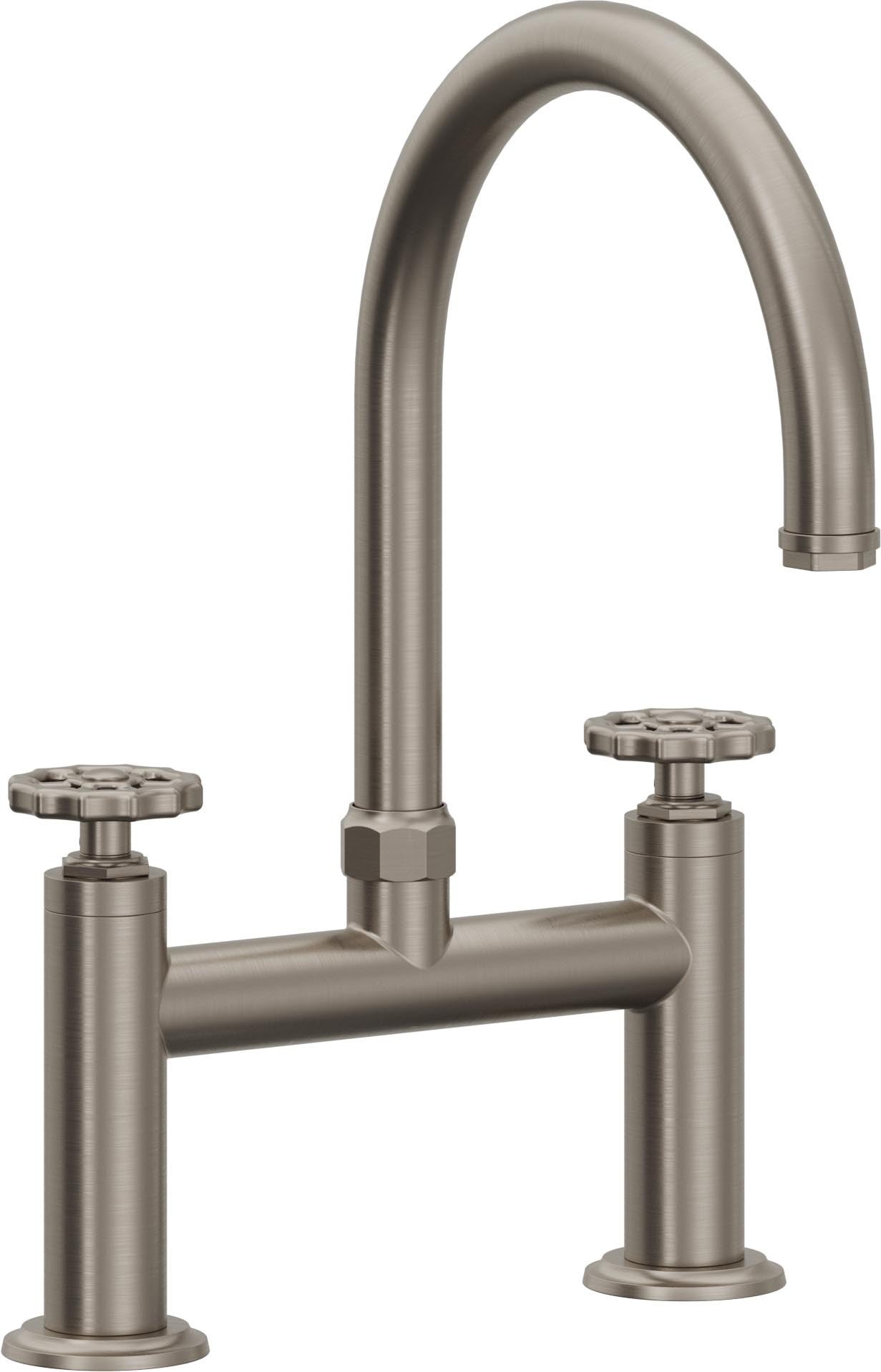 California Faucets Descanso Works Llave de Cocina Tipo Puente Industrial - Pico en Arco - Grafito