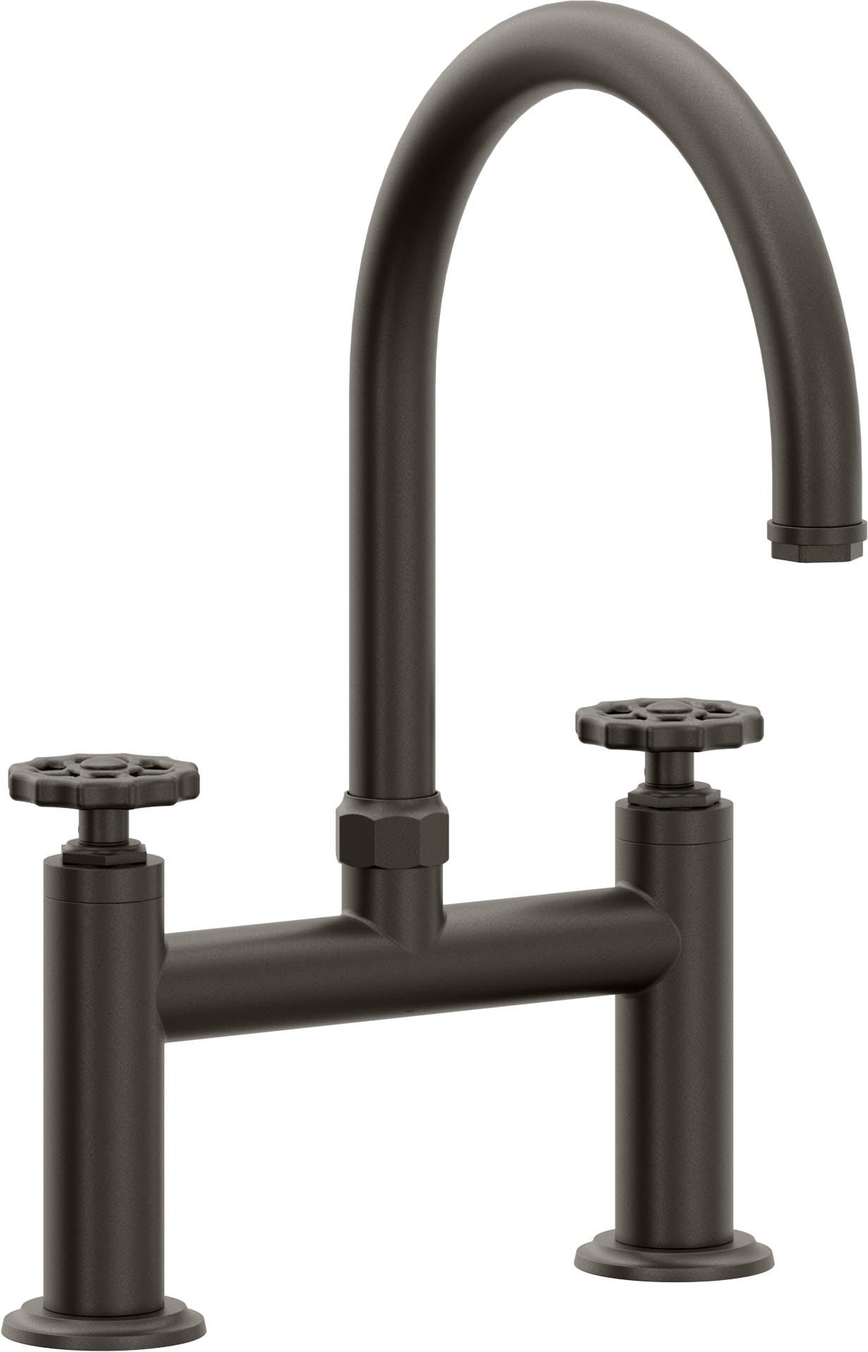 California Faucets Descanso Works Llave de Cocina Tipo Puente Industrial - Pico en Arco - Bronce Oscuro