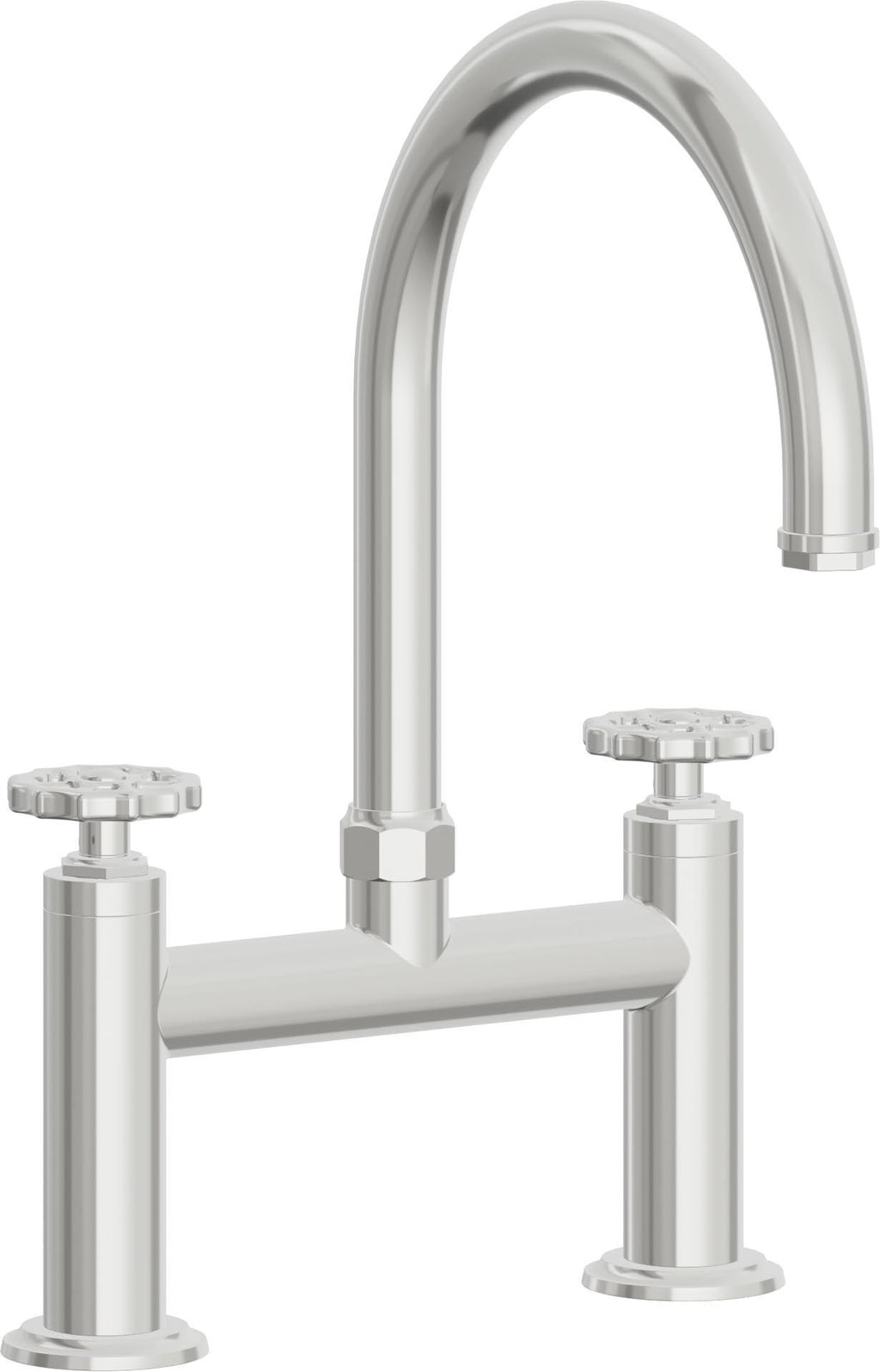California Faucets Descanso Works Llave de Cocina Tipo Puente Industrial - Pico en Arco - Cromo Pulido