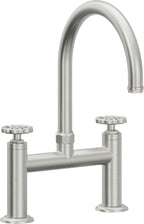 California Faucets Descanso Works Llave de Cocina Tipo Puente Industrial - Pico en Arco - Cromo Satinado