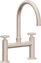 California Faucets Descanso Works Llave de Cocina Tipo Puente Industrial - Pico en Arco - Níquel Satinado