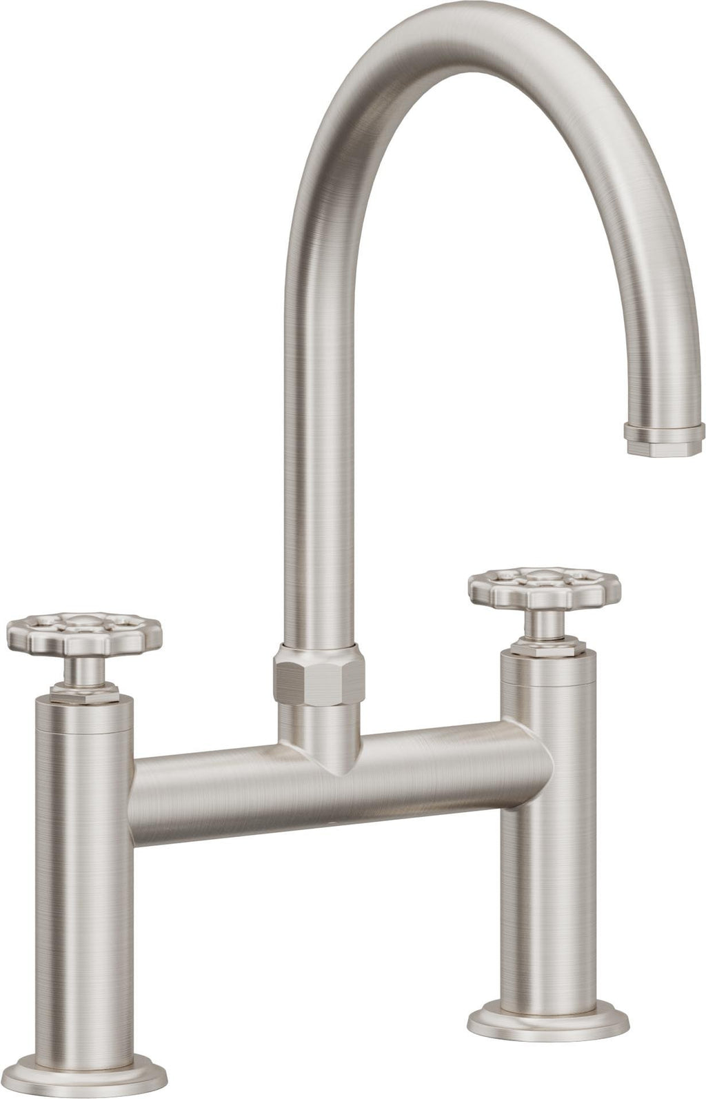 California Faucets Descanso Works Llave de Cocina Tipo Puente Industrial - Pico en Arco - Acero Inoxidable Ultra