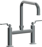 California Faucets Descanso Works Llave de Cocina Tipo Puente Industrial - Pico Cuadruple - Níquel Negro