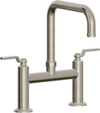 California Faucets Descanso Works Llave de Cocina Tipo Puente Industrial - Pico Cuadruple - Níquel Bruñido
