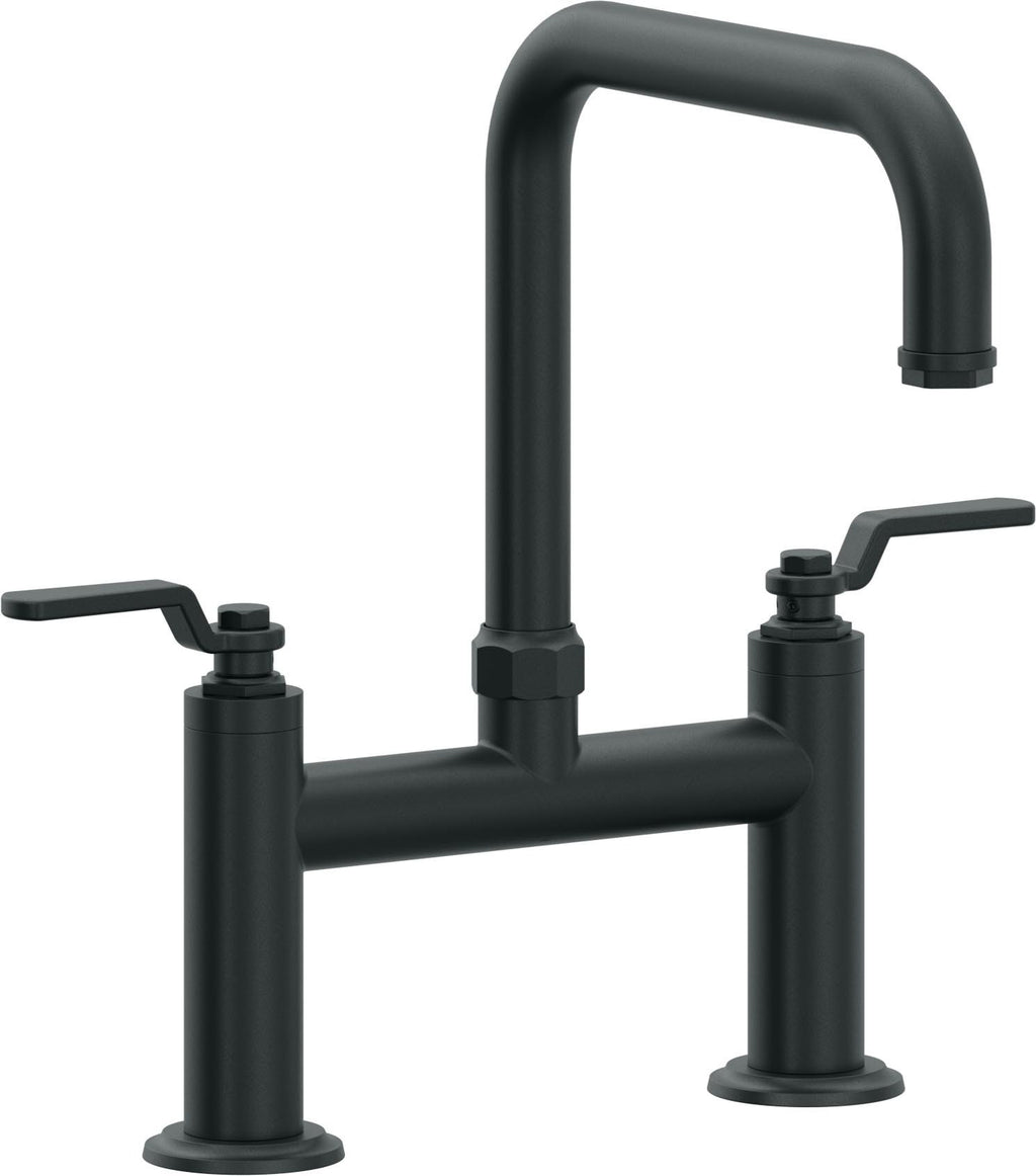 California Faucets Descanso Works Llave de Cocina Tipo Puente Industrial - Pico Cuadruple - Carbón
