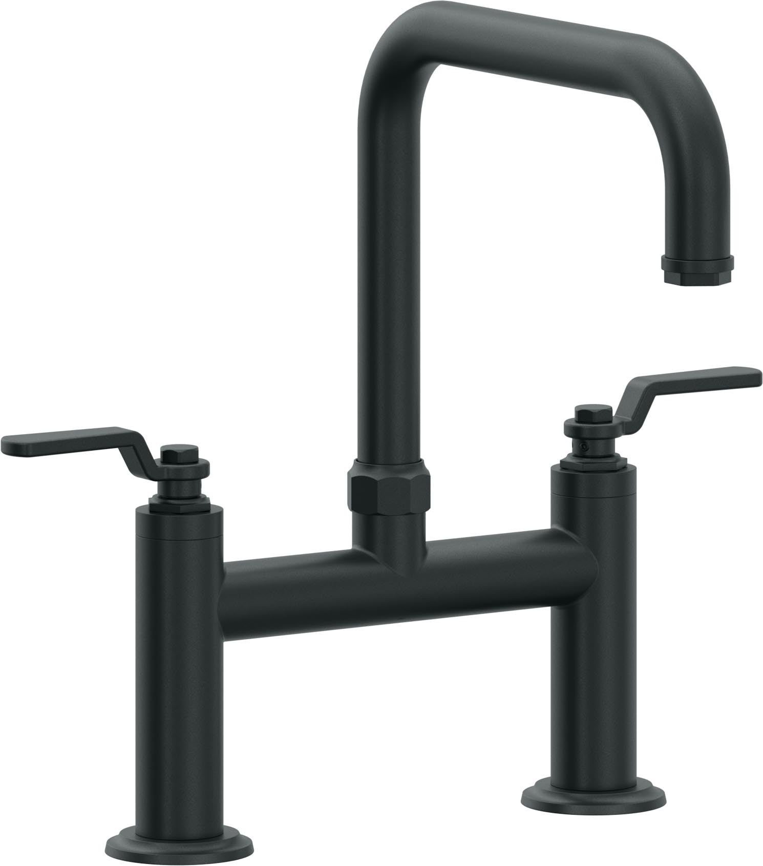 California Faucets Descanso Works Llave de Cocina Tipo Puente Industrial - Pico Cuadruple - Carbón