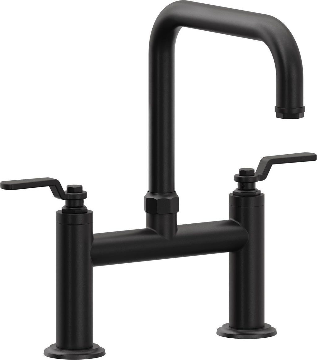 California Faucets Descanso Works Llave de Cocina Tipo Puente Industrial - Pico Cuadruple - Negro Mate