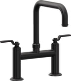 California Faucets Descanso Works Llave de Cocina Tipo Puente Industrial - Pico Cuadruple - Negro Mate