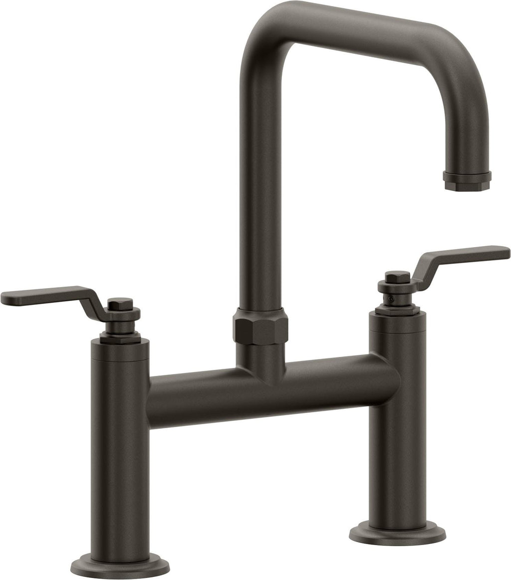 California Faucets Descanso Works Llave de Cocina Tipo Puente Industrial - Pico Cuadruple - Bronce Oscuro
