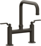 California Faucets Descanso Works Llave de Cocina Tipo Puente Industrial - Pico Cuadruple - Bronce Oscuro