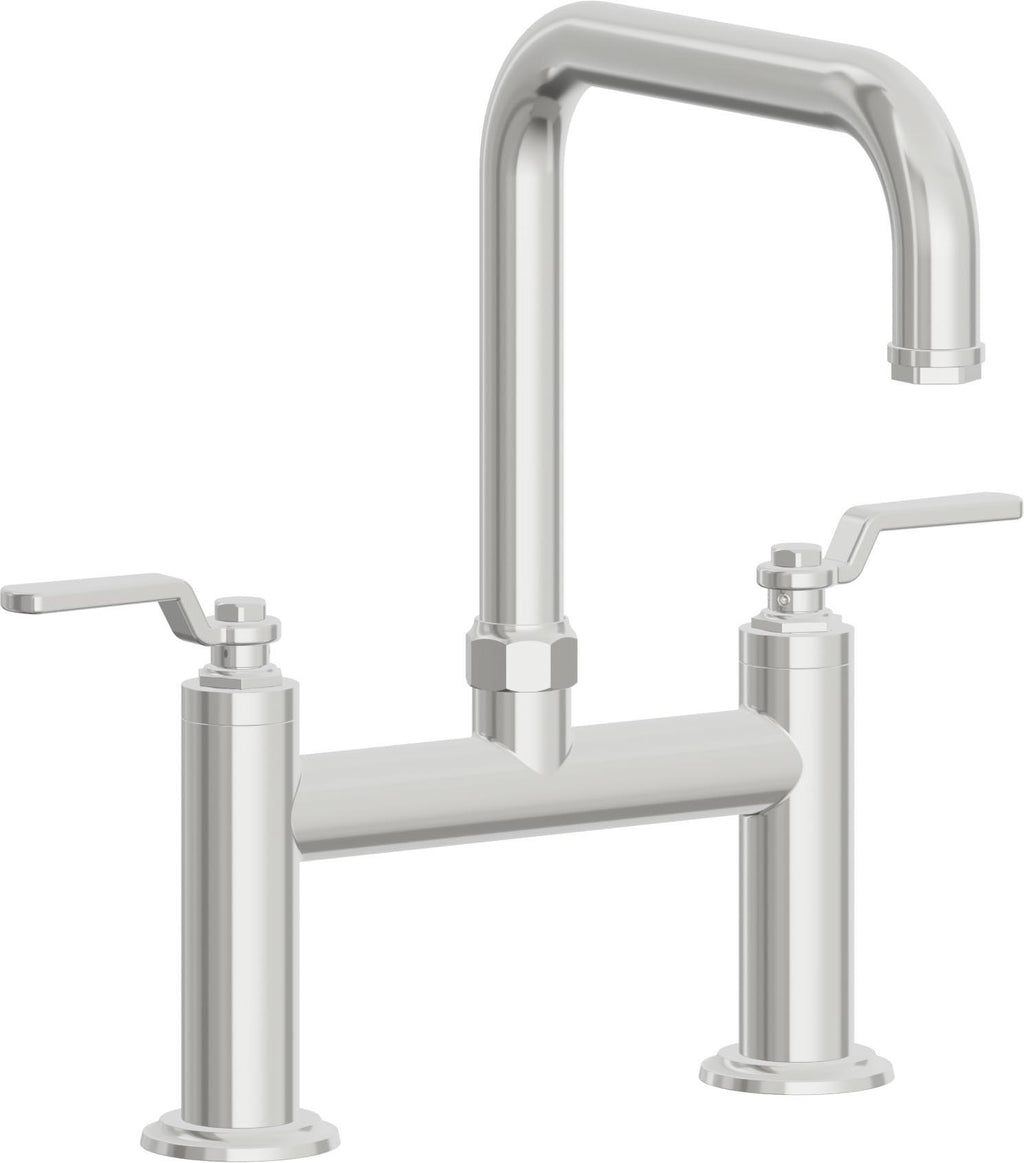 California Faucets Descanso Works Llave de Cocina Tipo Puente Industrial - Pico Cuadruple - Cromo Pulido