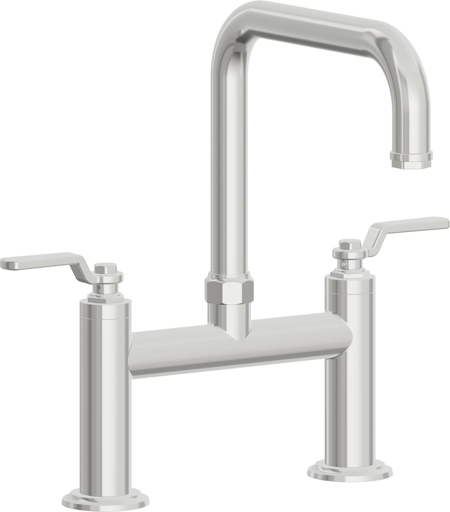 California Faucets Descanso Works Llave de Cocina Tipo Puente Industrial - Pico Cuadruple - Cromo Pulido