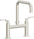 California Faucets Descanso Works Llave de Cocina Tipo Puente Industrial - Pico Cuadruple - Níquel Pulido