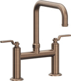 California Faucets Descanso Works Llave de Cocina Tipo Puente Industrial - Pico Cuadruple - Bronce Satinado