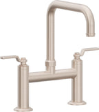 California Faucets Descanso Works Llave de Cocina Tipo Puente Industrial - Pico Cuadruple - Níquel Satinado