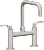 California Faucets Descanso Works Llave de Cocina Tipo Puente Industrial - Pico Cuadruple - Acero Inoxidable Ultra