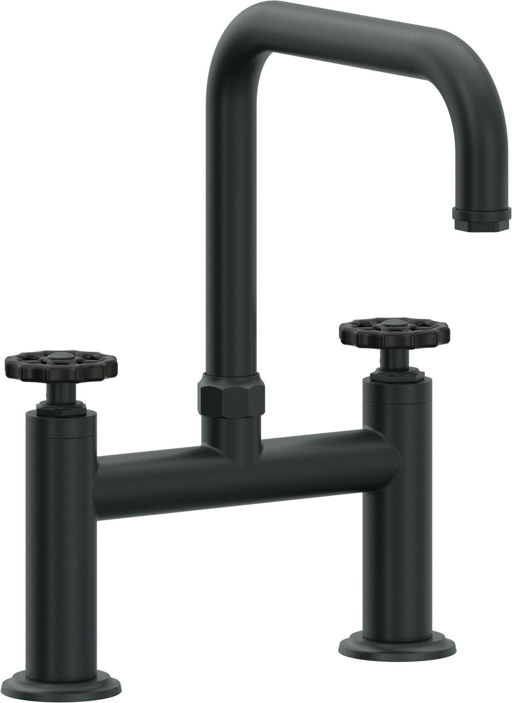 California Faucets Descanso Works Llave de Cocina Tipo Puente Industrial - Pico Cuadruple - Carbón