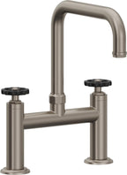 California Faucets Descanso Works Llave de Cocina Tipo Puente Industrial - Pico Cuadruple - Grafito