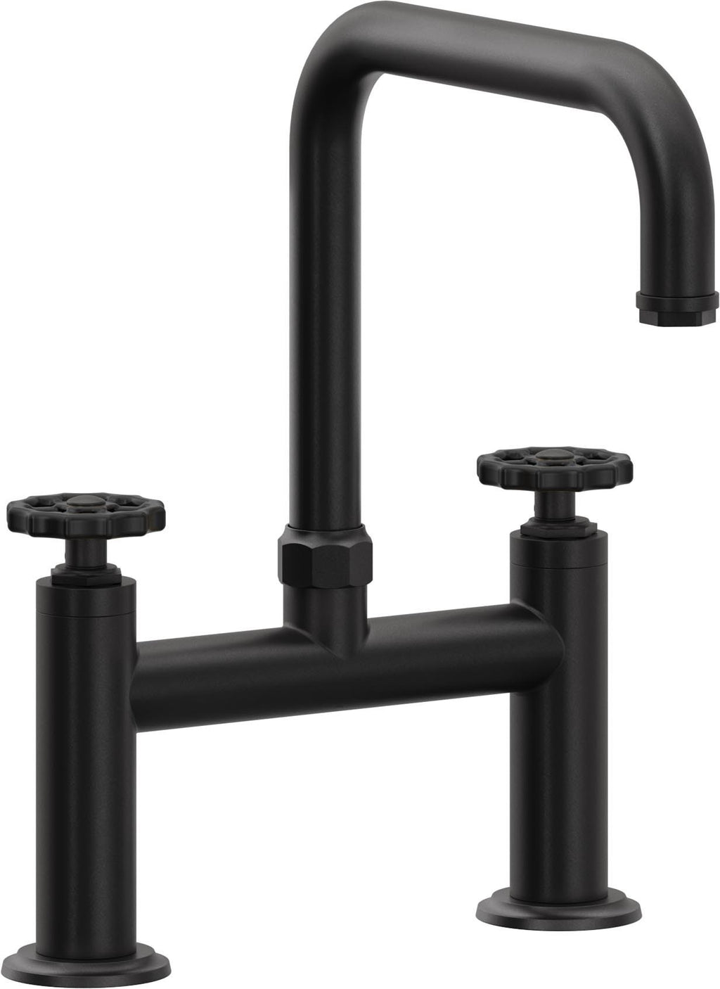 California Faucets Descanso Works Llave de Cocina Tipo Puente Industrial - Pico Cuadruple - Negro Mate
