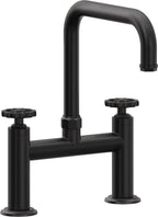 California Faucets Descanso Works Llave de Cocina Tipo Puente Industrial - Pico Cuadruple - Negro Mate