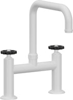 California Faucets Descanso Works Llave de Cocina Tipo Puente Industrial - Pico Cuadruple - Blanco Mate