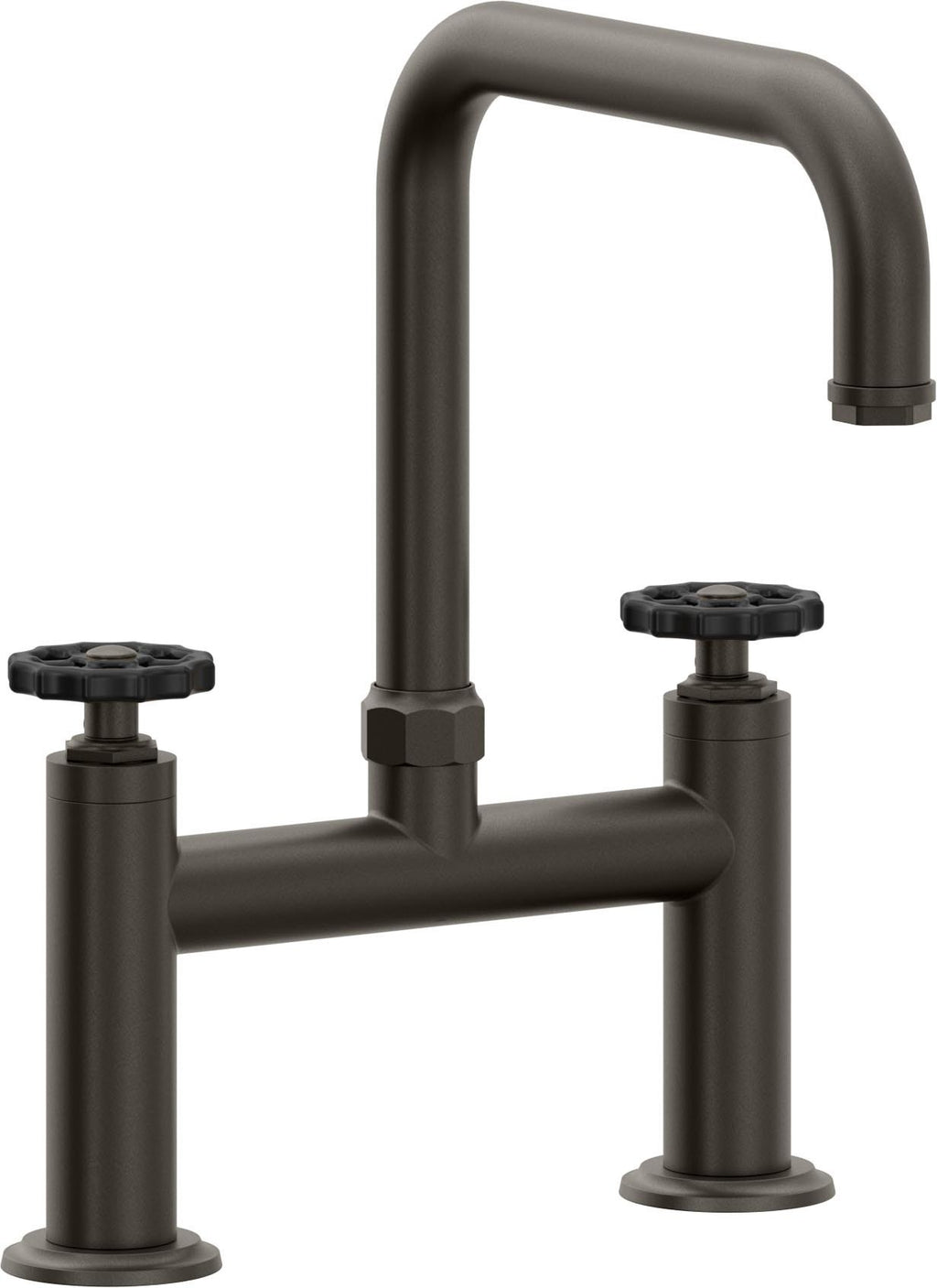 California Faucets Descanso Works Llave de Cocina Tipo Puente Industrial - Pico Cuadruple - Bronce Oscuro