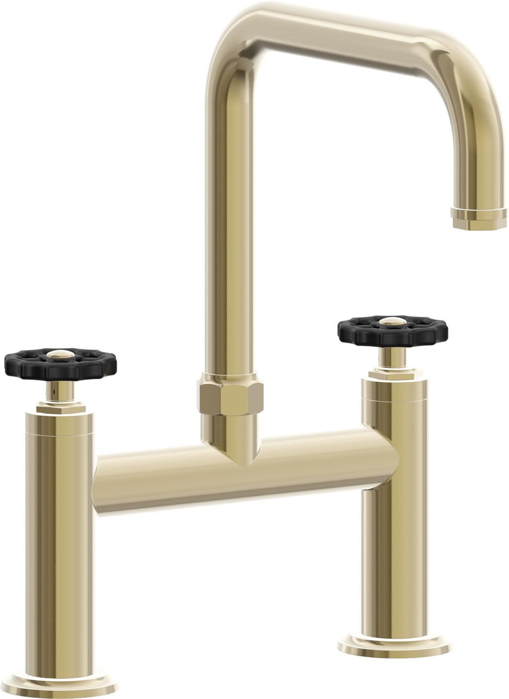 California Faucets Descanso Works Llave de Cocina Tipo Puente Industrial - Pico Cuadruple - Latón Pulido