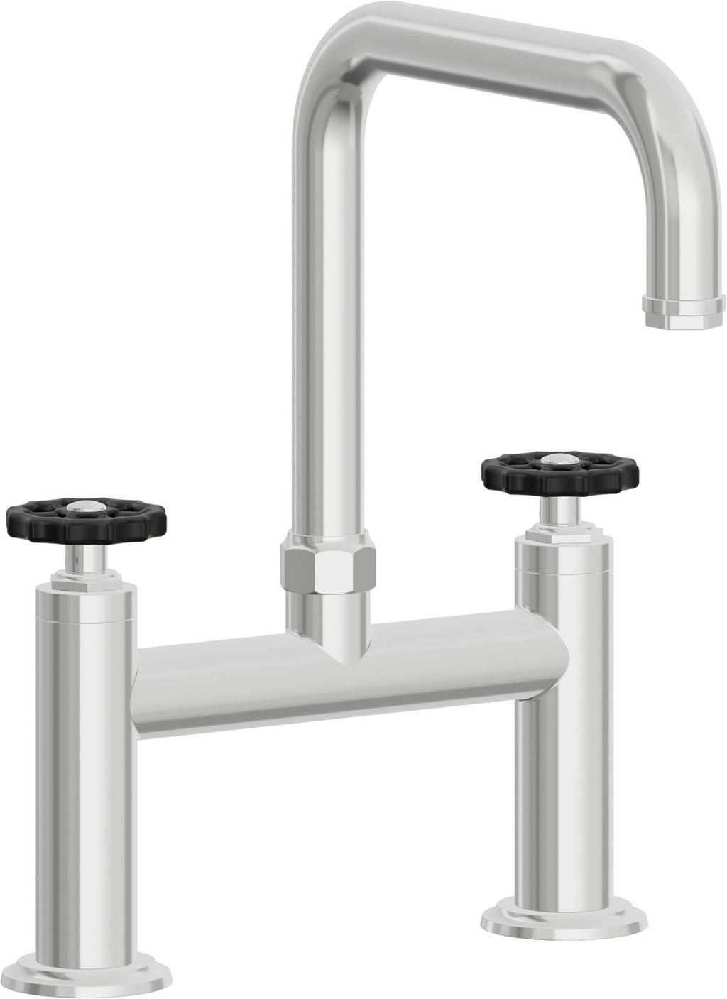 California Faucets Descanso Works Llave de Cocina Tipo Puente Industrial - Pico Cuadruple - Cromo Pulido