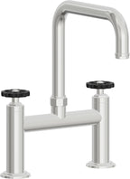 California Faucets Descanso Works Llave de Cocina Tipo Puente Industrial - Pico Cuadruple - Cromo Pulido