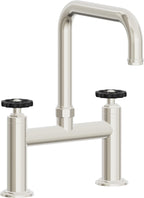 California Faucets Descanso Works Llave de Cocina Tipo Puente Industrial - Pico Cuadruple - Níquel Pulido