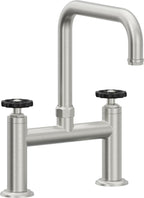 California Faucets Descanso Works Llave de Cocina Tipo Puente Industrial - Pico Cuadruple - Cromo Satinado