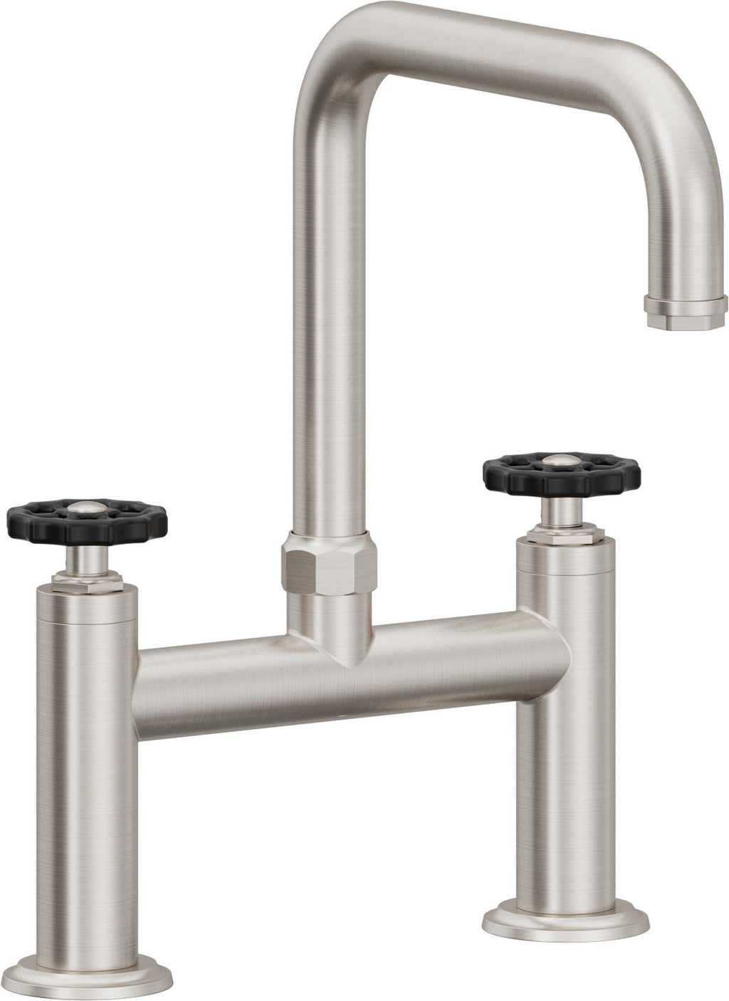 California Faucets Descanso Works Llave de Cocina Tipo Puente Industrial - Pico Cuadruple - Acero Inoxidable Ultra