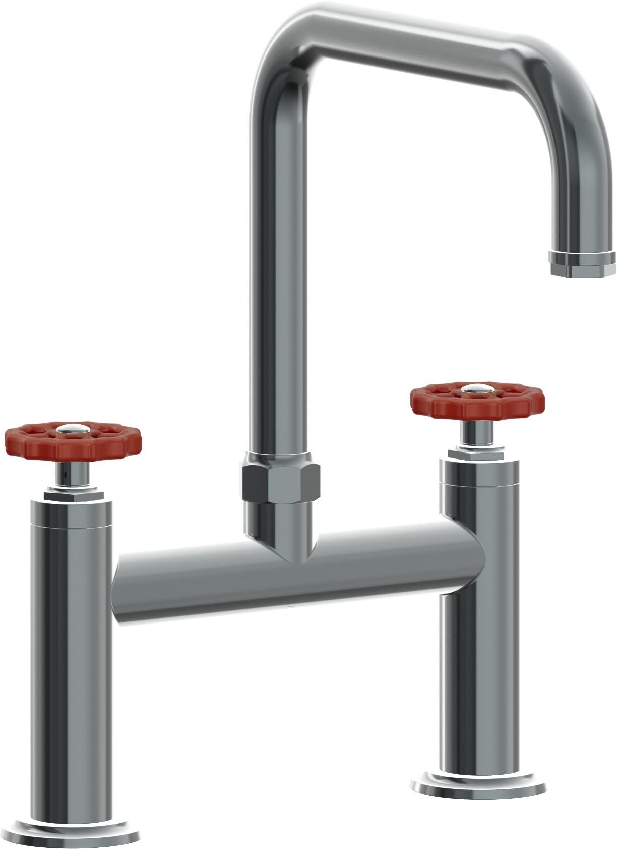 California Faucets Descanso Works Llave de Cocina Tipo Puente Industrial - Pico Cuadruple - Níquel Negro