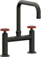 California Faucets Descanso Works Llave de Cocina Tipo Puente Industrial - Pico Cuadruple - Bronce Bella Terra
