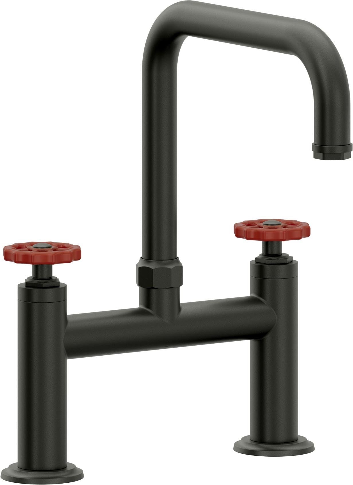 California Faucets Descanso Works Llave de Cocina Tipo Puente Industrial - Pico Cuadruple - Bronce Bella Terra